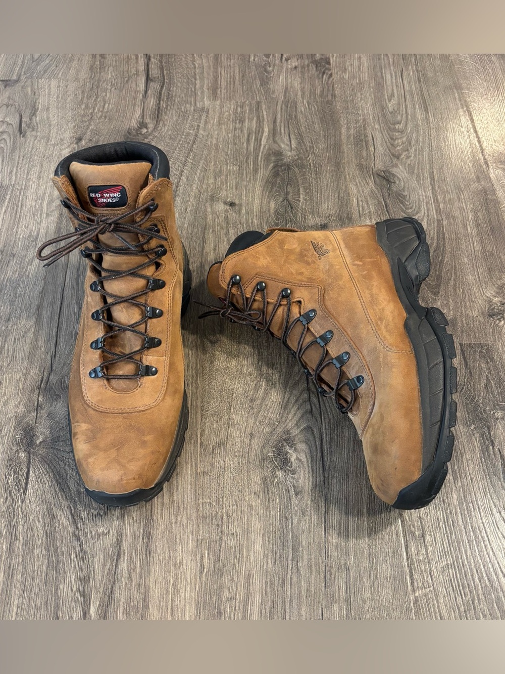Red Wing Steel Toe Work Boots Stock #6781 Tan Leather Lace-Up Men’s Size 10.5D